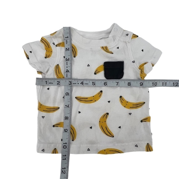 Gymboree Baby White Yellow Short Sleeve Banana Print T-Shirt Size 0-3 Months - Picture 4 of 4